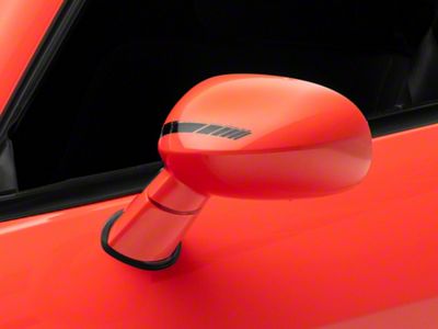 SEC10 Side Mirror Hash Stripes; Gloss Black (Universal; Some Adaptation May Be Required)