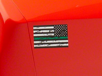 SEC10 Small Distressed Flag Decals; Green Line (Universal; Some Adaptation May Be Required)
