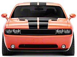 SEC10 Stripes with Hood Decal; Gloss Black (08-14 Challenger)