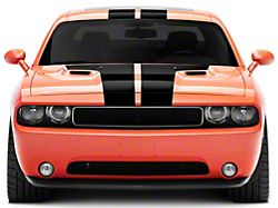 SEC10 Stripes with Hood Decal; Matte Black (08-14 Challenger)