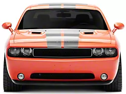 SEC10 Stripes with Hood Decal; Silver (08-14 Challenger)