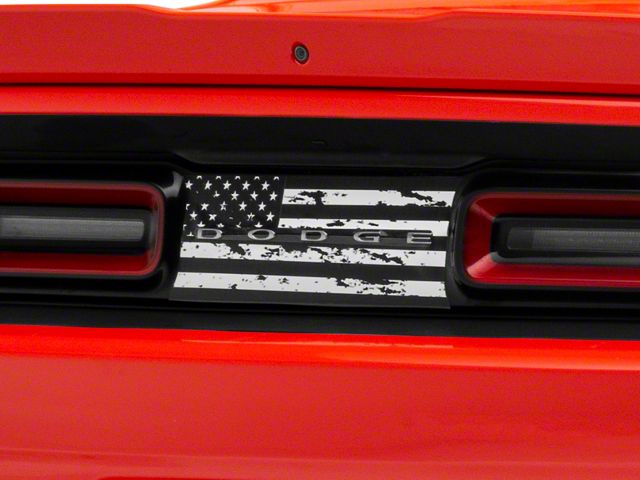 SEC10 Trunk Flag Decal; Distressed Flag (08-23 Challenger)