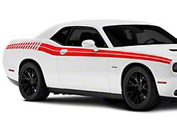 SEC10 Upperbelt Line Stripes with Dashed; Red (08-23 Challenger)