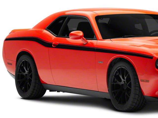 SEC10 Upperbelt Line Stripes; Gloss Black (08-23 Challenger)