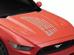 SEC10 Flag and Cross Hood Decal; Silver (Universal; Some Adaptation May Be Required)