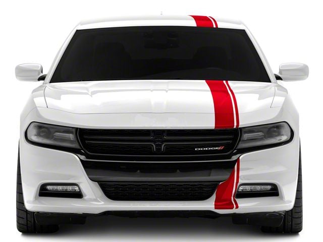 SEC10 Narrow Pin Stripe Full Length Stripes; Red (06-23 Charger)