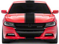 SEC10 Pin Striped Full Length Stripes; Matte Black (06-23 Charger)