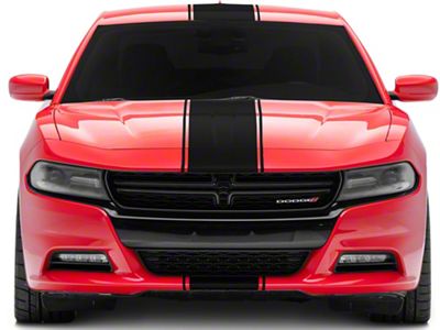 SEC10 Pin Striped Full Length Stripes; Matte Black (06-23 Charger)