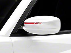 SEC10 Side Mirror Hash Stripes; Red (Universal; Some Adaptation May Be Required)