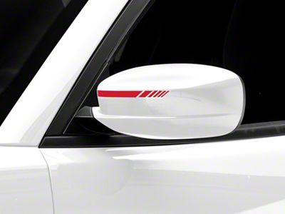 SEC10 Side Mirror Hash Stripes; Red (Universal; Some Adaptation May Be Required)