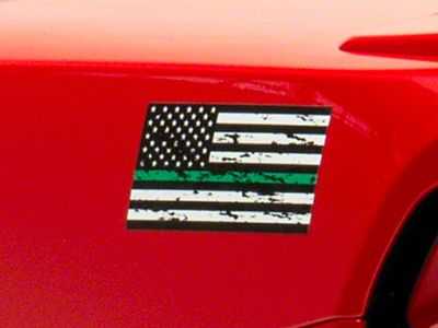 SEC10 Small Distressed Flag Decals; Green Line (Universal; Some Adaptation May Be Required)