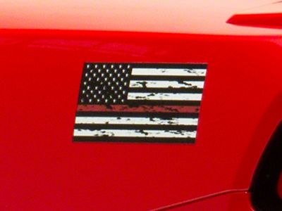 SEC10 Small Distressed Flag Decals; Red Line (Universal; Some Adaptation May Be Required)