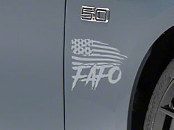 SEC10 FAFO Small Flag Decal; Silver (Universal; Some Adaptation May Be Required)