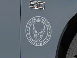SEC10 FAFO Skull Decal; Silver (Universal; Some Adaptation May Be Required)