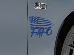 SEC10 FAFO Small Flag Decal; Blue (Universal; Some Adaptation May Be Required)