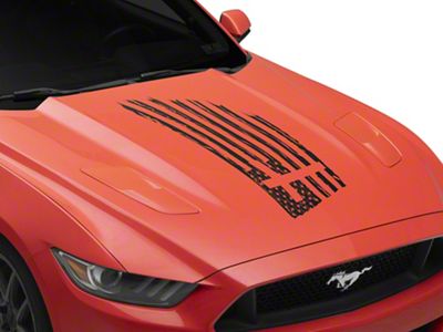 SEC10 Flag and Cross Hood Decal; Gloss Black (Universal; Some Adaptation May Be Required)