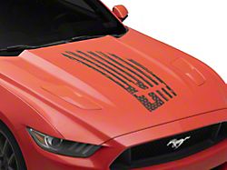 SEC10 Flag and Cross Hood Decal; Matte Black (Universal; Some Adaptation May Be Required)