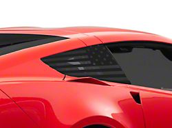 SEC10 Quarter Window Flag Decal; Matte Black (14-19 Corvette C7 Coupe)