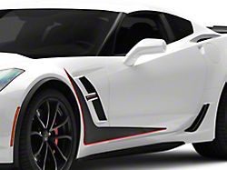 SEC10 Side Accent Decals; Red Black Carbon (14-19 Corvette C7)
