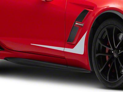 SEC10 Side Accent Decals; Silver (14-19 Corvette C7)