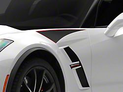 SEC10 Upper Fender Accent Decals; Red Black Carbon (14-19 Corvette C7)