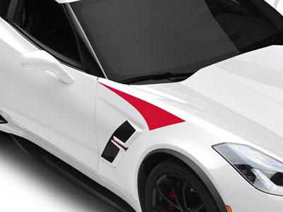 SEC10 Upper Fender Accent Decals; Red (14-19 Corvette C7)