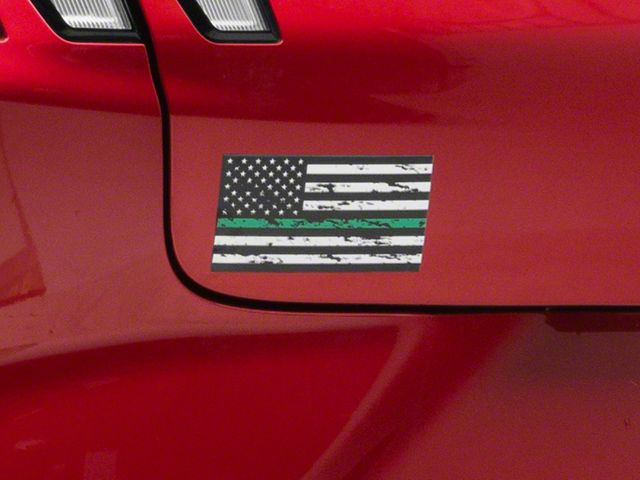 SEC10 Small Distressed Flag Decals; Green Line (Universal; Some Adaptation May Be Required)