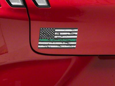 SEC10 Small Distressed Flag Decals; Green Line (Universal; Some Adaptation May Be Required)
