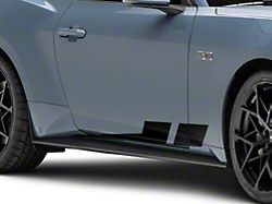 SEC10 Angled Hash Mark Rocker Stripes; Gloss Black (79-25 Mustang)