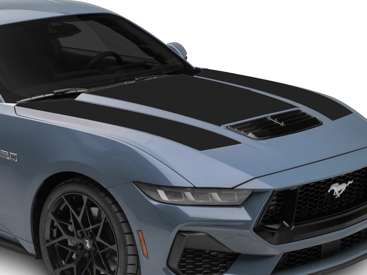 SEC10 Mustang Dark Horse Style Hood Decals Matte Black 440149 24 26 SEC10 Mustang Dark Horse Style Hood Decals Matte Black 440149 24 26