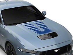 SEC10 Dashed Hood Decal; Blue (24-25 Mustang)