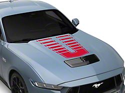 SEC10 Dashed Hood Decal; Red (24-25 Mustang)