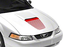 SEC10 Dashed Hood Decal; Red (99-04 Mustang)