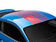 SEC10 Distressed Flag Roof Panel Decal without Antenna Cutout; Red (2024 Mustang Fastback)