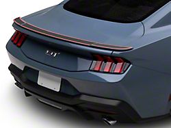 SEC10 Factory Blade Rear Spoiler Accent Decal; Carbon Black Red (15-25 Mustang Fastback)