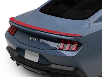 SEC10 Factory Blade Rear Spoiler Accent Decal; Red (15-25 Mustang Fastback)
