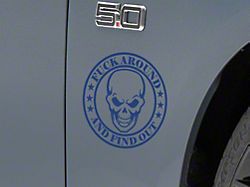 SEC10 FAFO Skull Decal; Blue (Universal; Some Adaptation May Be Required)