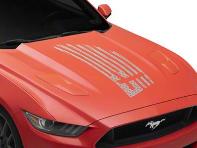 SEC10 Flag and Cross Hood Decal; Silver (Universal; Some Adaptation May Be Required)
