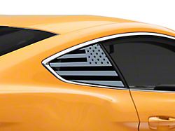 SEC10 Flag Quarter Window Decals; Etched (15-25 Mustang Fastback)