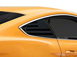 SEC10 Flag Quarter Window Decals; Gloss Black (15-25 Mustang Fastback)