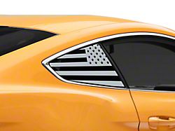 SEC10 Flag Quarter Window Decals; Silver (15-26 Mustang Fastback)