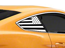 SEC10 Flag Quarter Window Decals; White (15-26 Mustang Fastback)