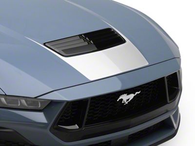 SEC10 Forward Hood Decal; Silver (24-25 Mustang GT, Dark Horse)