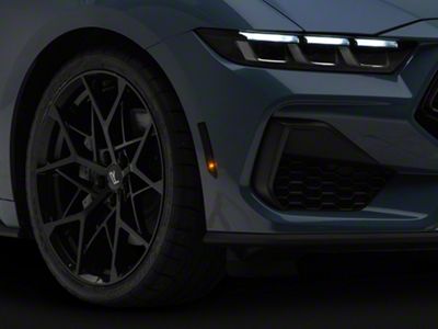 SEC10 Front Marker Light Tint; Smoked (24-25 Mustang)