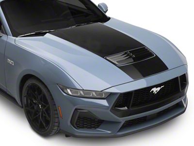 SEC10 Full One-Piece Hood Decal; Gloss Black (24-25 Mustang GT, Dark Horse)
