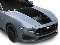 SEC10 Full One-Piece Hood Decal; Matte Black (24-25 Mustang GT, Dark Horse)