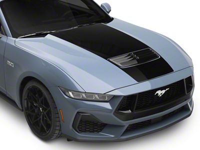 SEC10 Full One-Piece Hood Decal; Matte Black (24-25 Mustang GT, Dark Horse)