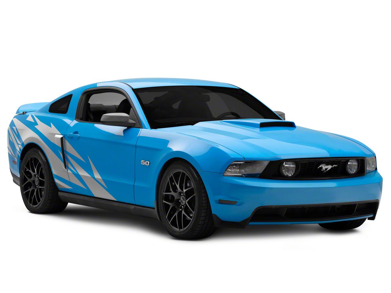 SEC10 Mustang Geometric Side Graphics; Silver 462173 (10-14