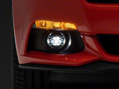 SEC10 Honeycomb Fog Light Tint; Smoked (15-17 Mustang GT, EcoBoost)