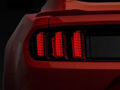 SEC10 Honeycomb Tail Light Tint; Smoked (15-17 Mustang; 18-20 Mustang GT350)